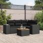 Preview: ARDEBO.de - 5-tlg. Garten-Sofagarnitur mit Kissen Schwarz Poly Rattan