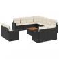 Preview: 13-tlg. Garten-Sofagarnitur mit Kissen Schwarz Poly Rattan