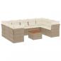 Preview: 10-tlg. Garten-Sofagarnitur mit Kissen Beige Poly Rattan