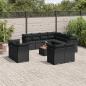 Preview: ARDEBO.de - 12-tlg. Garten-Sofagarnitur mit Kissen Schwarz Poly Rattan