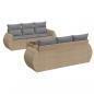 Preview: 7-tlg. Garten-Sofagarnitur mit Kissen Beige Poly Rattan