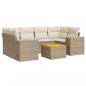 Preview: 7-tlg. Garten-Sofagarnitur mit Kissen Beige Poly Rattan