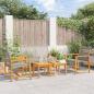 Preview: ARDEBO.de - 5-tlg. Garten-Lounge-Set Grau Poly Rattan und Akazienholz