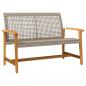 Preview: 5-tlg. Garten-Lounge-Set Grau Poly Rattan und Akazienholz