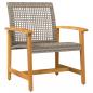 Preview: 5-tlg. Garten-Lounge-Set Grau Poly Rattan und Akazienholz