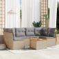 Preview: ARDEBO.de - 7-tlg. Garten-Sofagarnitur mit Kissen Beige Poly Rattan