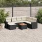 Preview: ARDEBO.de - 8-tlg. Garten-Sofagarnitur mit Kissen Schwarz Poly Rattan