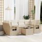 Preview: ARDEBO.de - 7-tlg. Garten-Sofagarnitur mit Kissen Beige Poly Rattan