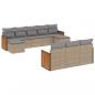 Preview: 10-tlg. Garten-Sofagarnitur mit Kissen Beige Poly Rattan