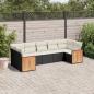 Preview: ARDEBO.de - 7-tlg. Garten-Sofagarnitur mit Kissen Schwarz Poly Rattan