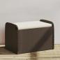 Preview: ARDEBO.de - Sitzbank mit Stauraum & Kissen Braun 80x51x52 cm Poly Rattan