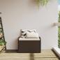 Preview: Sitzbank mit Stauraum & Kissen Braun 80x51x52 cm Poly Rattan