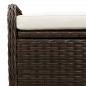 Preview: Sitzbank mit Stauraum & Kissen Braun 80x51x52 cm Poly Rattan