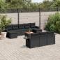 Preview: ARDEBO.de - 11-tlg. Garten-Sofagarnitur mit Kissen Schwarz Poly Rattan