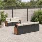 Preview: ARDEBO.de - 8-tlg. Garten-Sofagarnitur mit Kissen Schwarz Poly Rattan