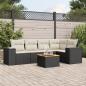 Preview: ARDEBO.de - 6-tlg. Garten-Sofagarnitur mit Kissen Schwarz Poly Rattan