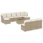 Preview: 11-tlg. Garten-Sofagarnitur mit Kissen Beige Poly Rattan