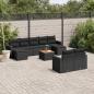 Preview: ARDEBO.de - 10-tlg. Garten-Sofagarnitur mit Kissen Schwarz Poly Rattan