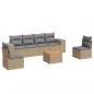 Preview: 7-tlg. Garten-Sofagarnitur mit Kissen Beige Poly Rattan