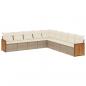 Preview: 9-tlg. Garten-Sofagarnitur mit Kissen Beige Poly Rattan