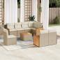 Preview: ARDEBO.de - 9-tlg. Garten-Sofagarnitur mit Kissen Beige Poly Rattan