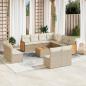 Preview: ARDEBO.de - 12-tlg. Garten-Sofagarnitur mit Kissen Beige Poly Rattan