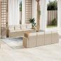 Preview: ARDEBO.de - 9-tlg. Garten-Sofagarnitur mit Kissen Beige Poly Rattan