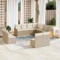 Preview: ARDEBO.de - 11-tlg. Garten-Sofagarnitur mit Kissen Beige Poly Rattan