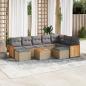 Preview: ARDEBO.de - 10-tlg. Garten-Sofagarnitur mit Kissen Beige Poly Rattan