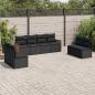 Preview: ARDEBO.de - 8-tlg. Garten-Sofagarnitur mit Kissen Schwarz Poly Rattan