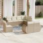 Preview: ARDEBO.de - 8-tlg. Garten-Sofagarnitur mit Kissen Beige Poly Rattan