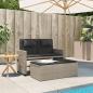 Preview: Gartenbank Verstellbar mit Kissen Hellgrau Poly Rattan