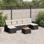 Preview: ARDEBO.de - 8-tlg. Garten-Sofagarnitur mit Kissen Schwarz Poly Rattan