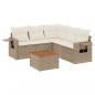 Preview: 6-tlg. Garten-Sofagarnitur mit Kissen Beige Poly Rattan