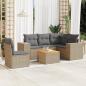 Preview: ARDEBO.de - 6-tlg. Garten-Sofagarnitur mit Kissen Beige Poly Rattan