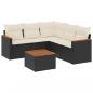 Preview: 6-tlg. Garten-Sofagarnitur mit Kissen Schwarz Poly Rattan