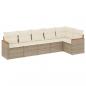 Preview: 6-tlg. Garten-Sofagarnitur mit Kissen Beige Poly Rattan