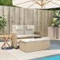 Preview: Gartenbank Verstellbar mit Kissen Beige Poly Rattan