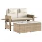 Preview: Gartenbank Verstellbar mit Kissen Beige Poly Rattan