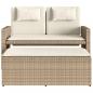 Preview: Gartenbank Verstellbar mit Kissen Beige Poly Rattan