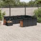 Preview: ARDEBO.de - 11-tlg. Garten-Sofagarnitur mit Kissen Schwarz Poly Rattan