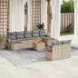 Preview: ARDEBO.de - 10-tlg. Garten-Sofagarnitur mit Kissen Beige Poly Rattan