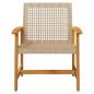 Preview: Gartenstühle 2 Stk. Beige Poly Rattan und Akazienholz