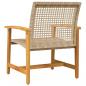 Preview: Gartenstühle 2 Stk. Beige Poly Rattan und Akazienholz