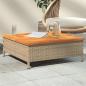 Preview: ARDEBO.de - Gartentisch Beige 70x70x25 cm Rattan und Akazienholz