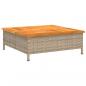 Preview: Gartentisch Beige 70x70x25 cm Rattan und Akazienholz