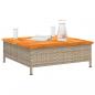 Preview: Gartentisch Beige 70x70x25 cm Rattan und Akazienholz