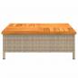 Preview: Gartentisch Beige 70x70x25 cm Rattan und Akazienholz