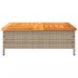 Preview: Gartentisch Beige 70x70x25 cm Rattan und Akazienholz