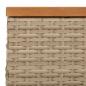 Preview: Gartentisch Beige 70x70x25 cm Rattan und Akazienholz